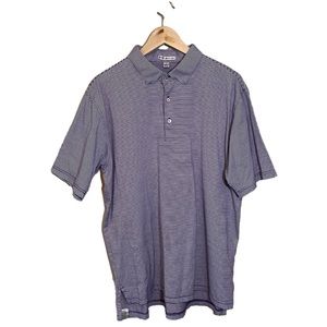 Peter Millar Golf Polo Shirt Striped Men’s Size L Purple White